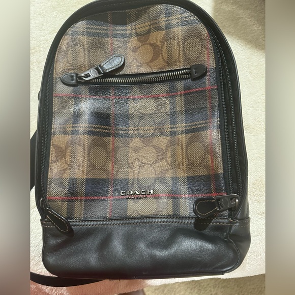 GRAHAM PACK IN SIGNATURE CANVAS WITH PLAID PRINT (EUC) - Picture 1 of 4